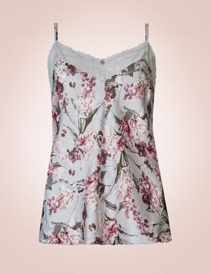 Silk & Lace Floral Printed Camisole